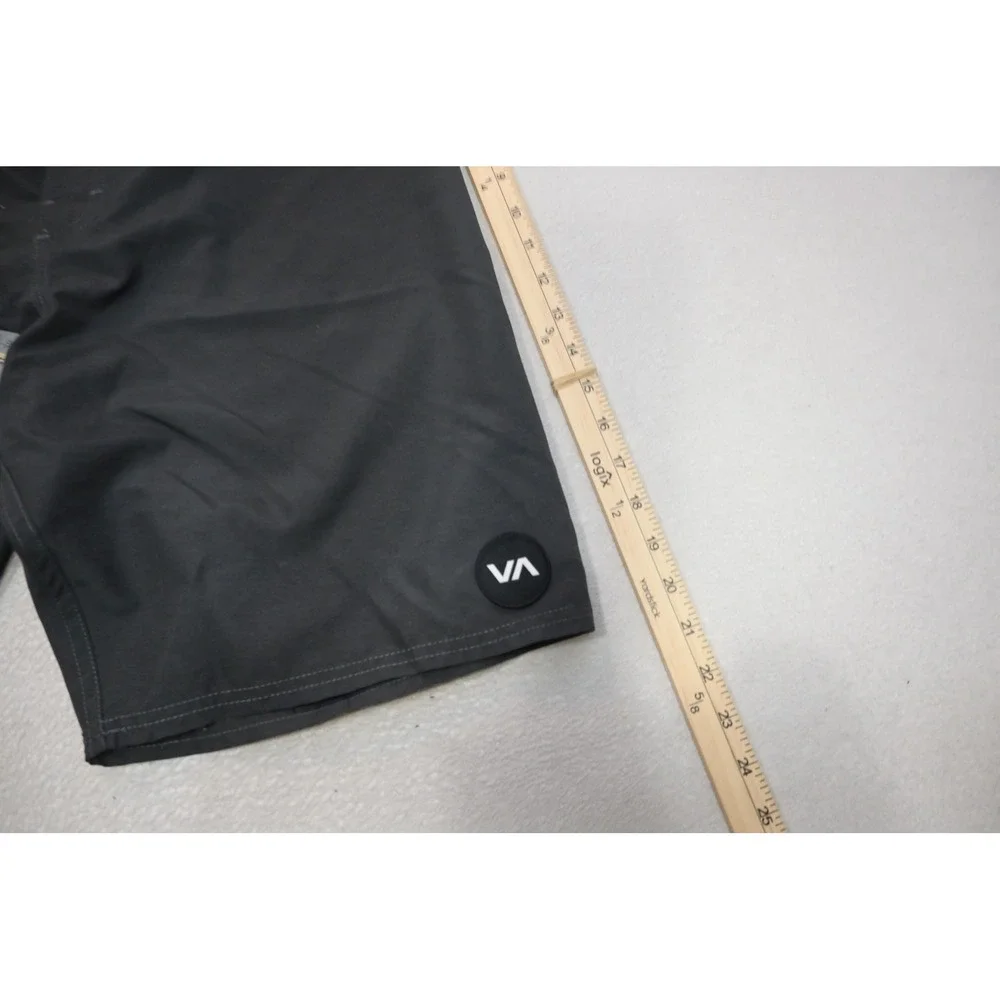 RVCA Board Shorts Mens 34 Charcoal Grey Mid Length 19 Surf Performance NWOT